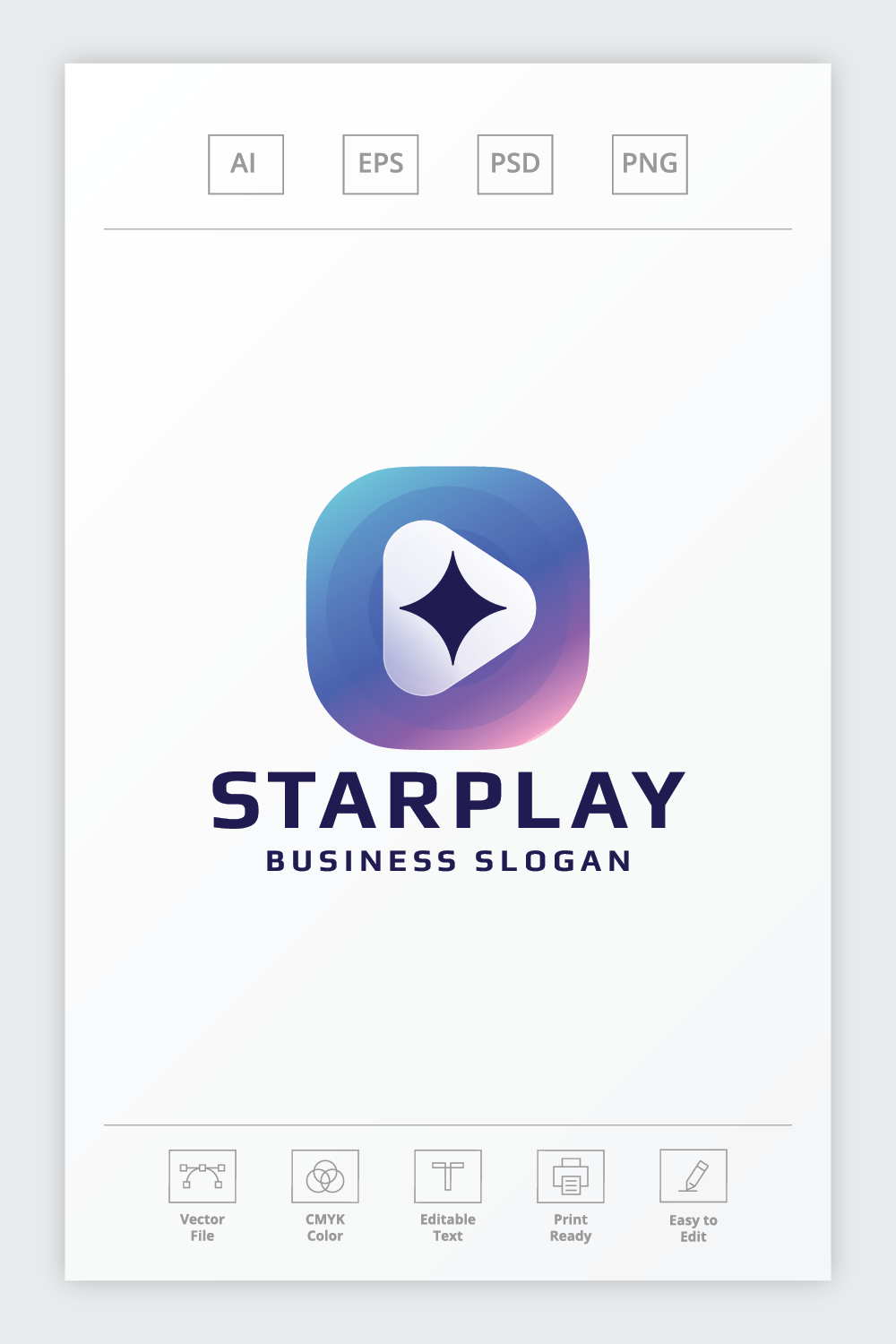 Star Media Play Logo pinterest preview image.