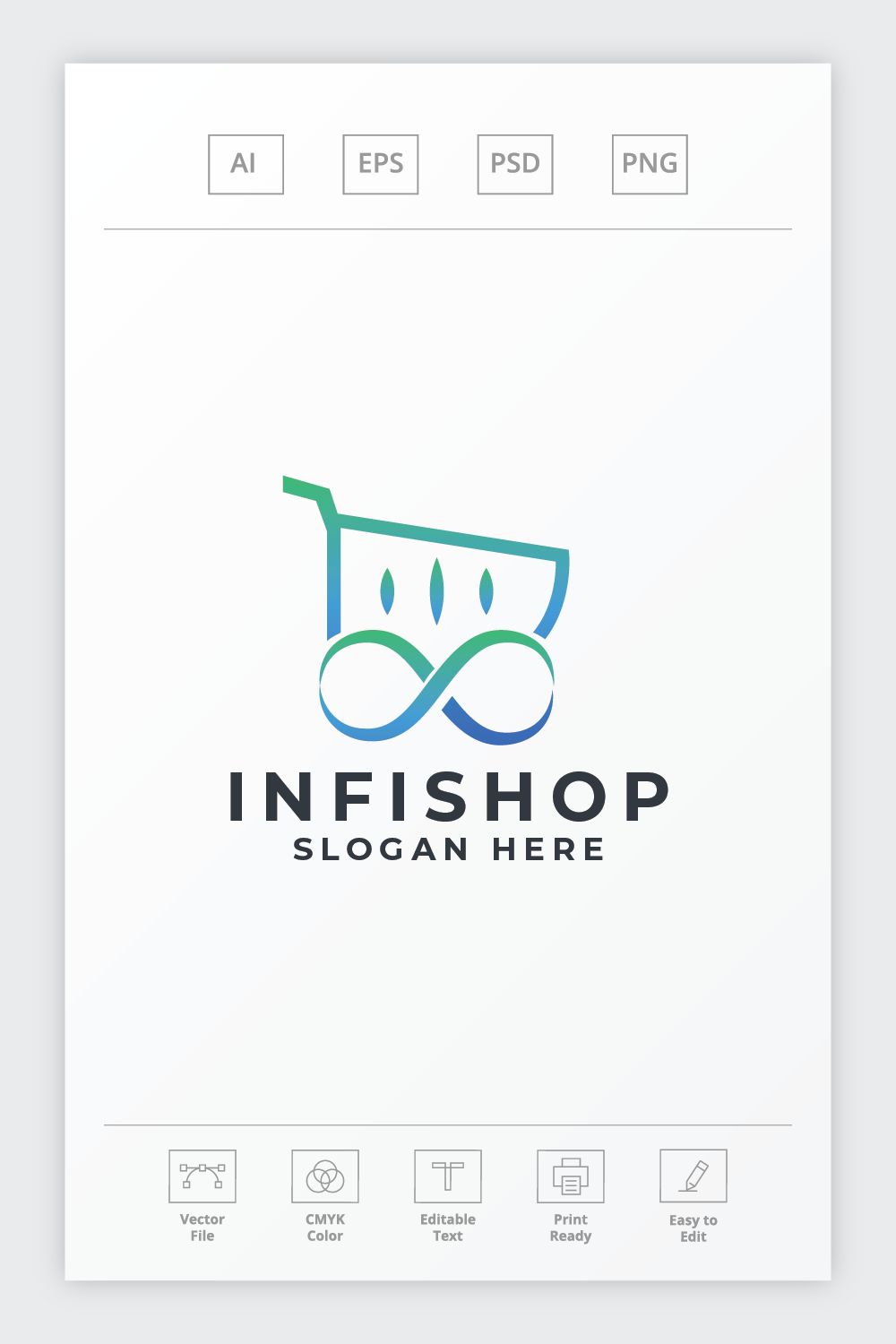 Infinity Shop Marketing Logo pinterest preview image.