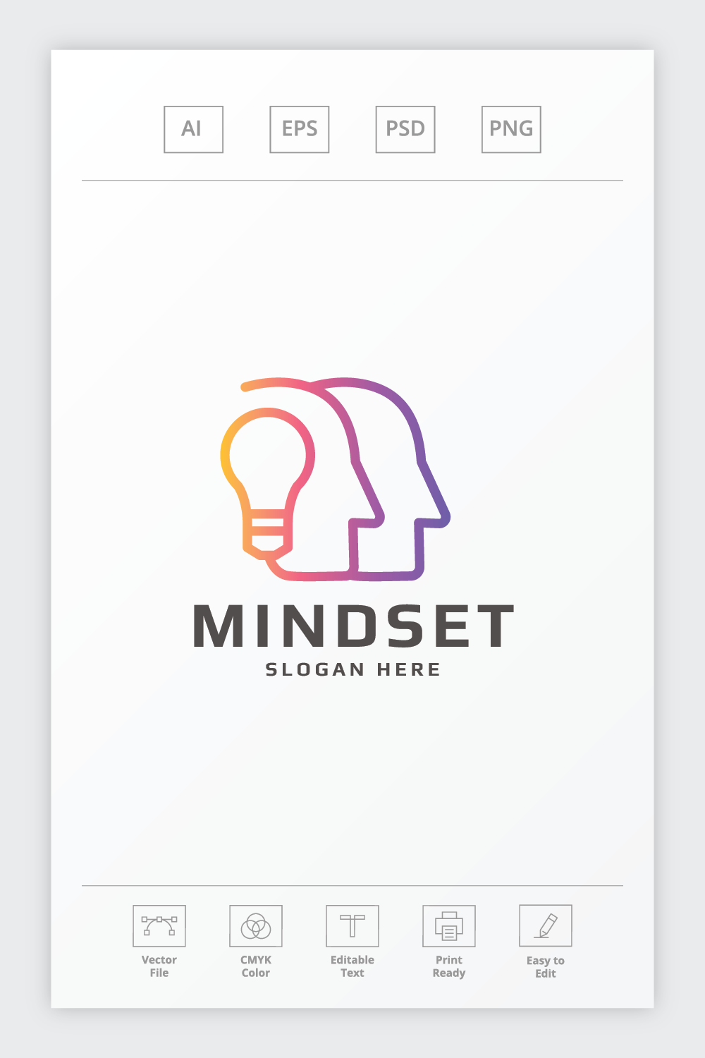 Mindset Idea Human Logo pinterest preview image.