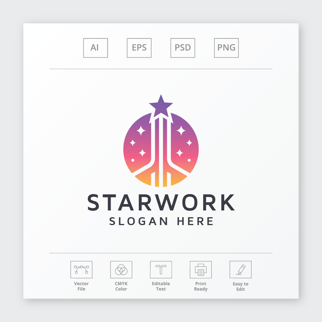 Business Star Work Logo preview image.