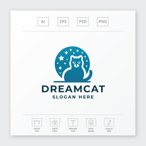 Dream Cat Pet Logo cover image.