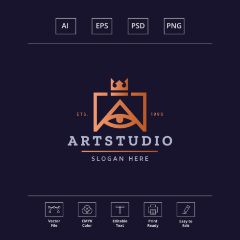 Art Studio Letter A Logo cover image.