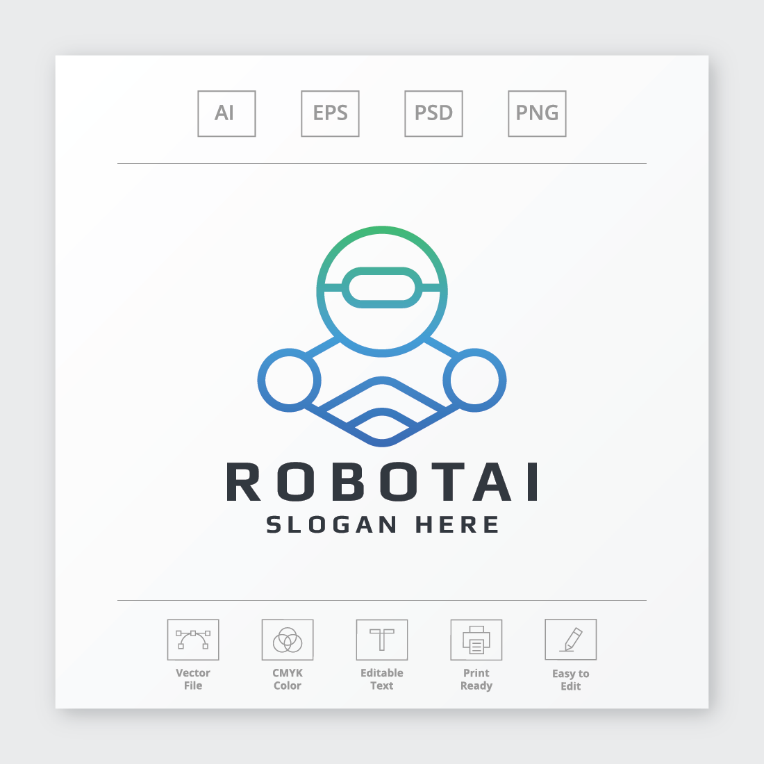 Ai Robot Mascot Logo preview image.