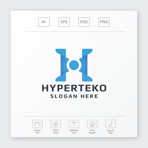 Hyperteko Letter H Logo cover image.