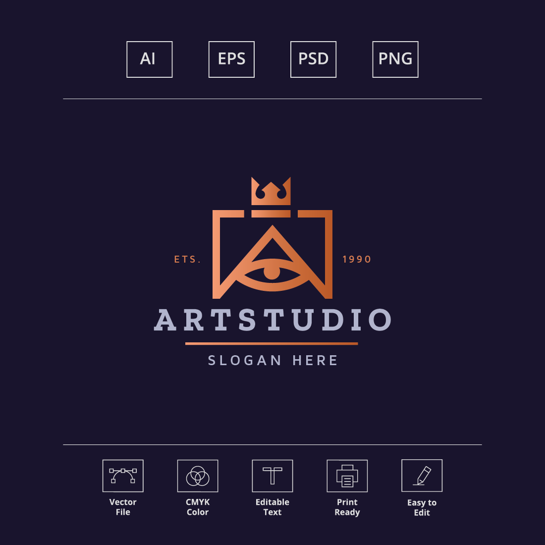 Art Studio Letter A Logo preview image.