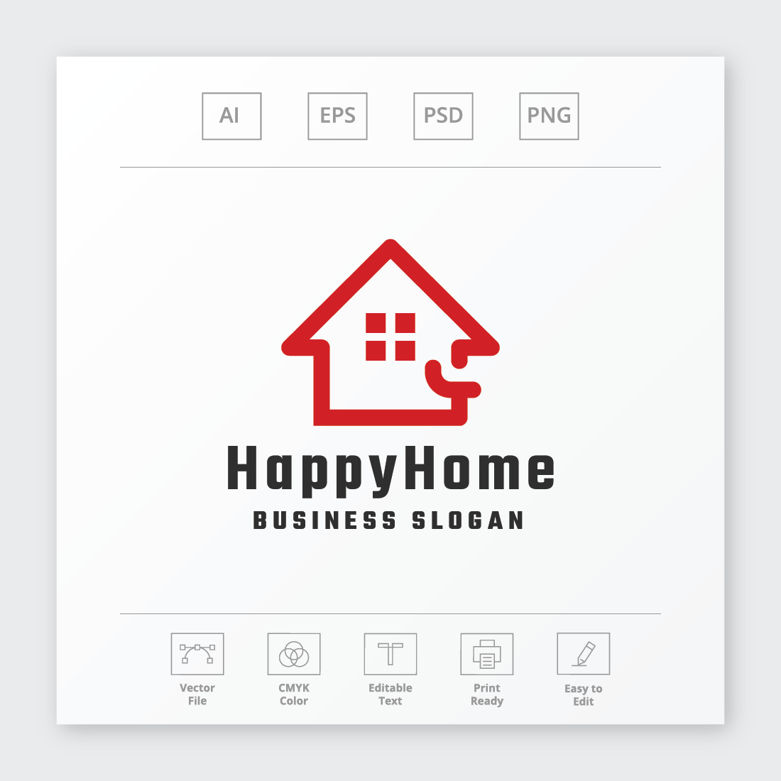 Happy Home Real Estate Logo preview image.