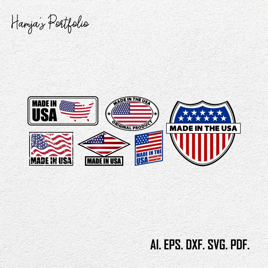 Made In USA Clipart, Made In USA Svg, Made In USA Lable, Made In USA Banner, USA Stickers Decals cover image.