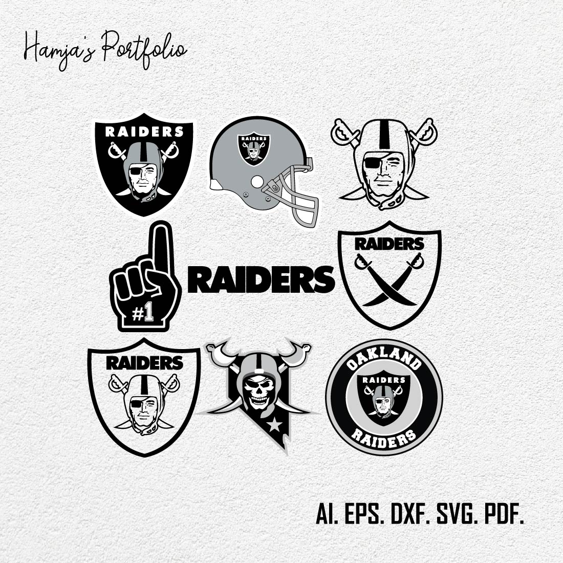 Las Vegas Raiderrs Football SVG Logo Vector Design - Oakland Raiders SVG - Sport Vector Logo Set preview image.