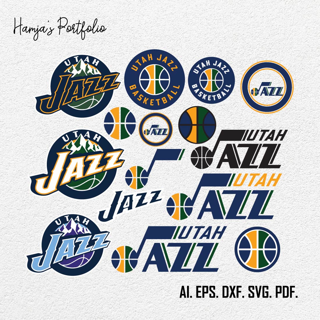 Utah Jazz Basketball Team Svg logo Vector Design cover image.