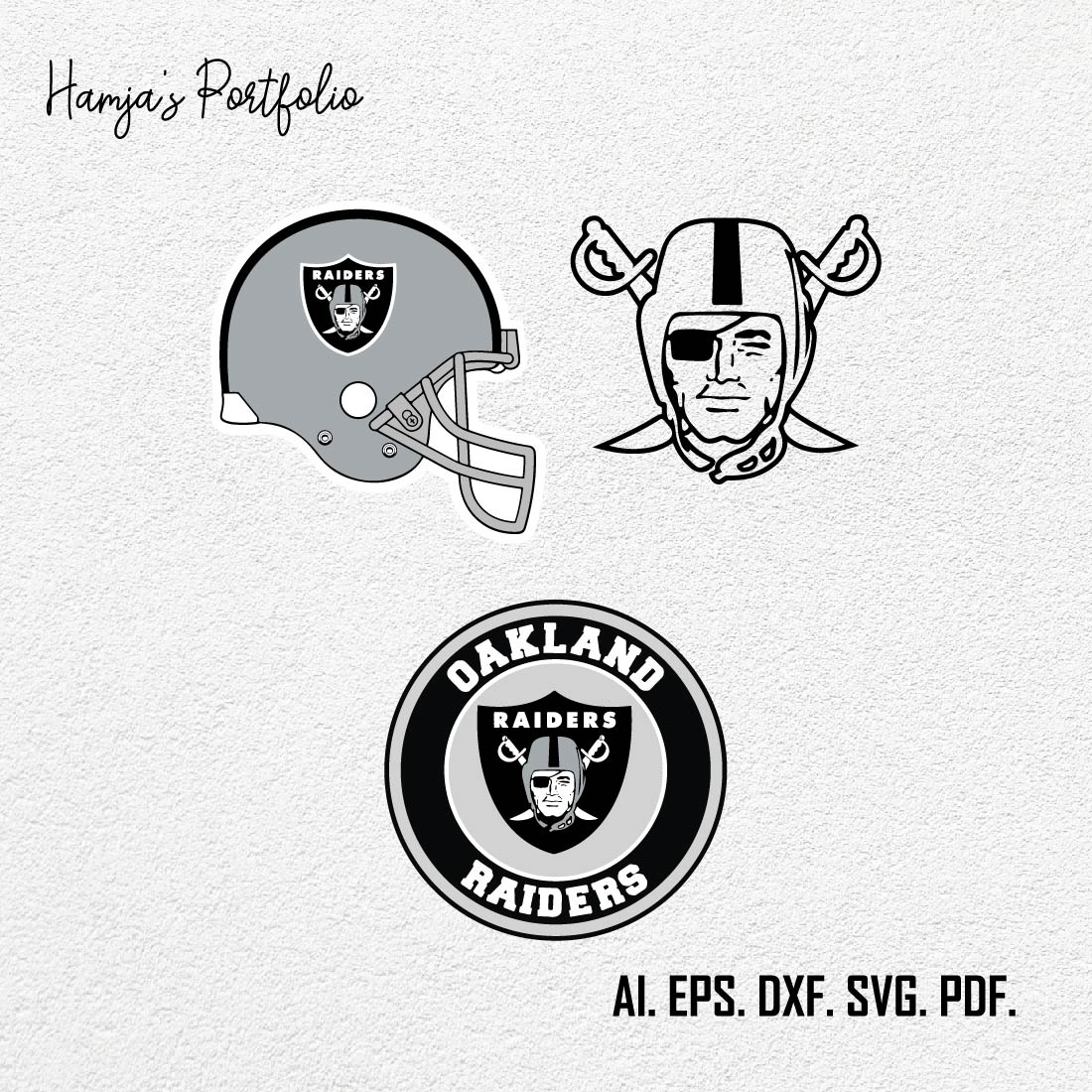 Las Vegas Raiderrs Football SVG Logo Vector Design - Oakland Raiders SVG - Sport Vector Logo Set preview image.