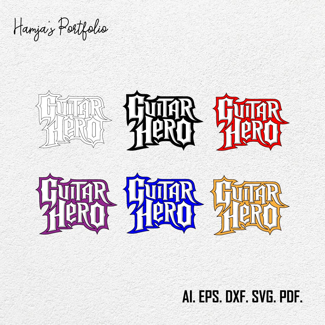 Guitar Hero Vector Svg Design cover image.