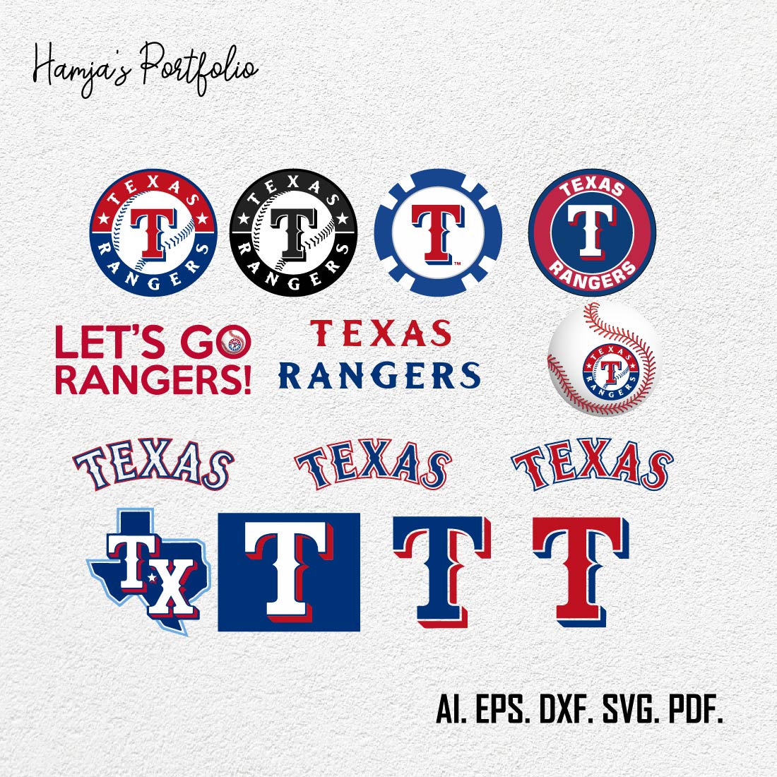 Texas Rangers Logo SVG Design cover image.