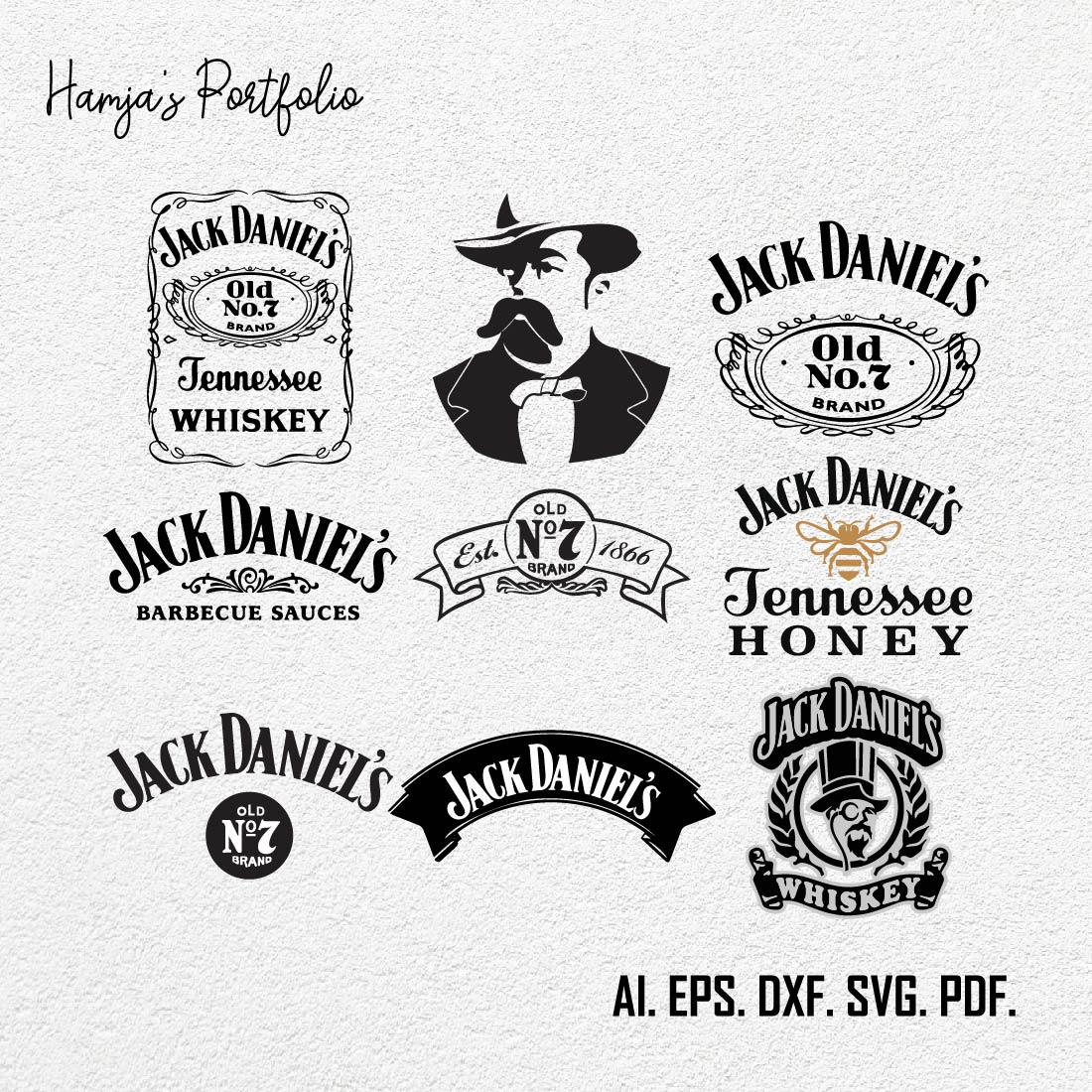 Jack Daniels Whisky Logo SVG Vector Design preview image.