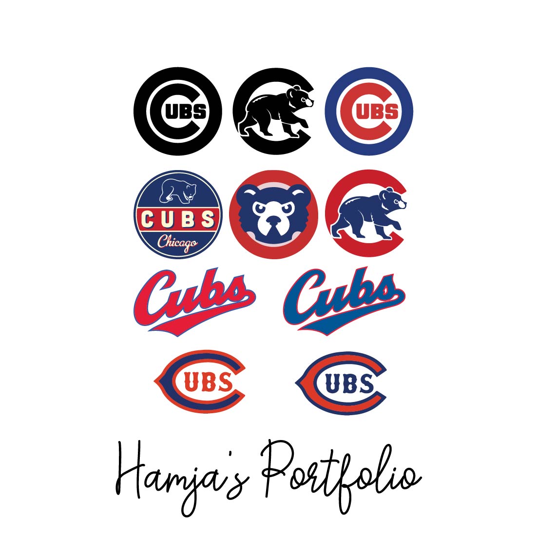 Chicago Cubs Logo Vector Set preview image.