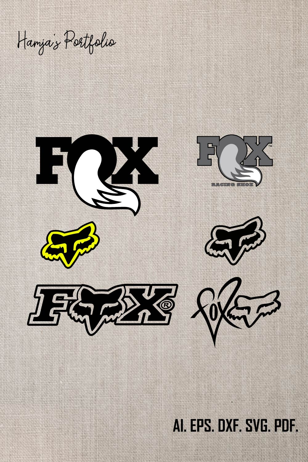 Fox Racing Vector Svg Logo Design pinterest preview image.