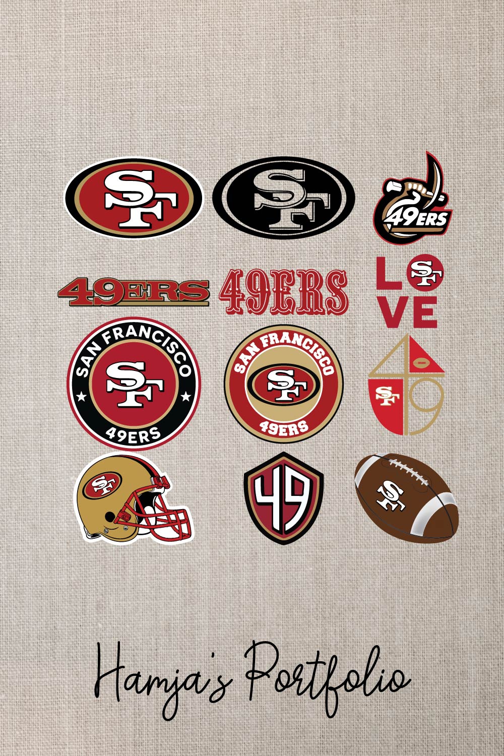 San Francisco 49ERS Logo Vector Set pinterest preview image.