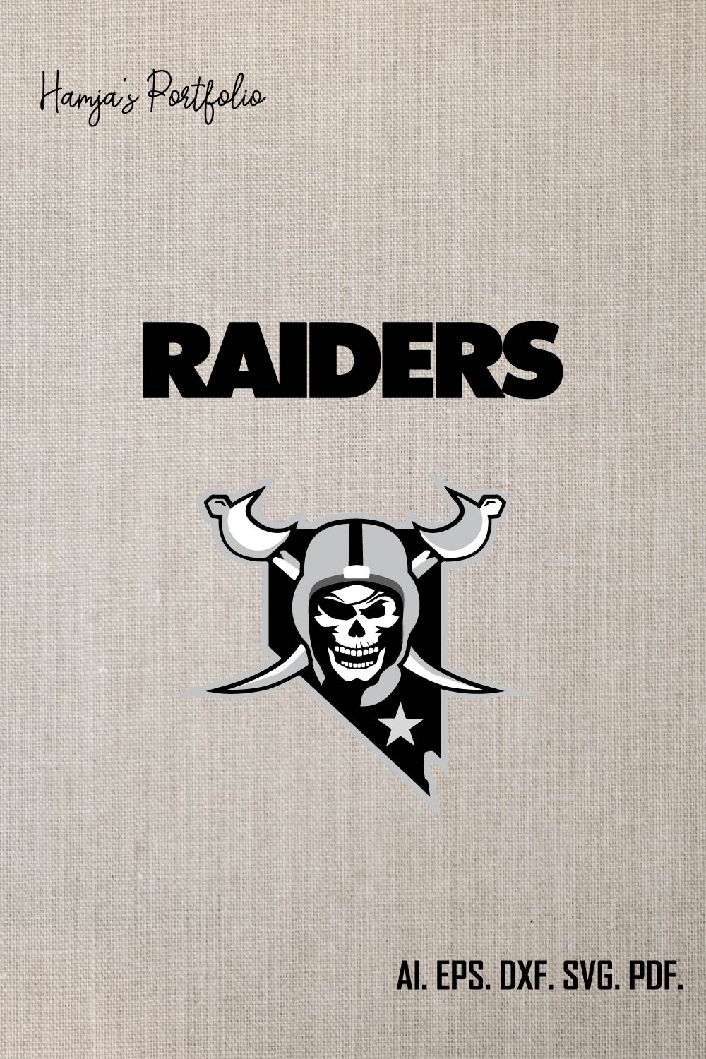 Las Vegas Raiderrs Football SVG Logo Vector Design - Oakland Raiders SVG - Sport Vector Logo Set pinterest preview image.