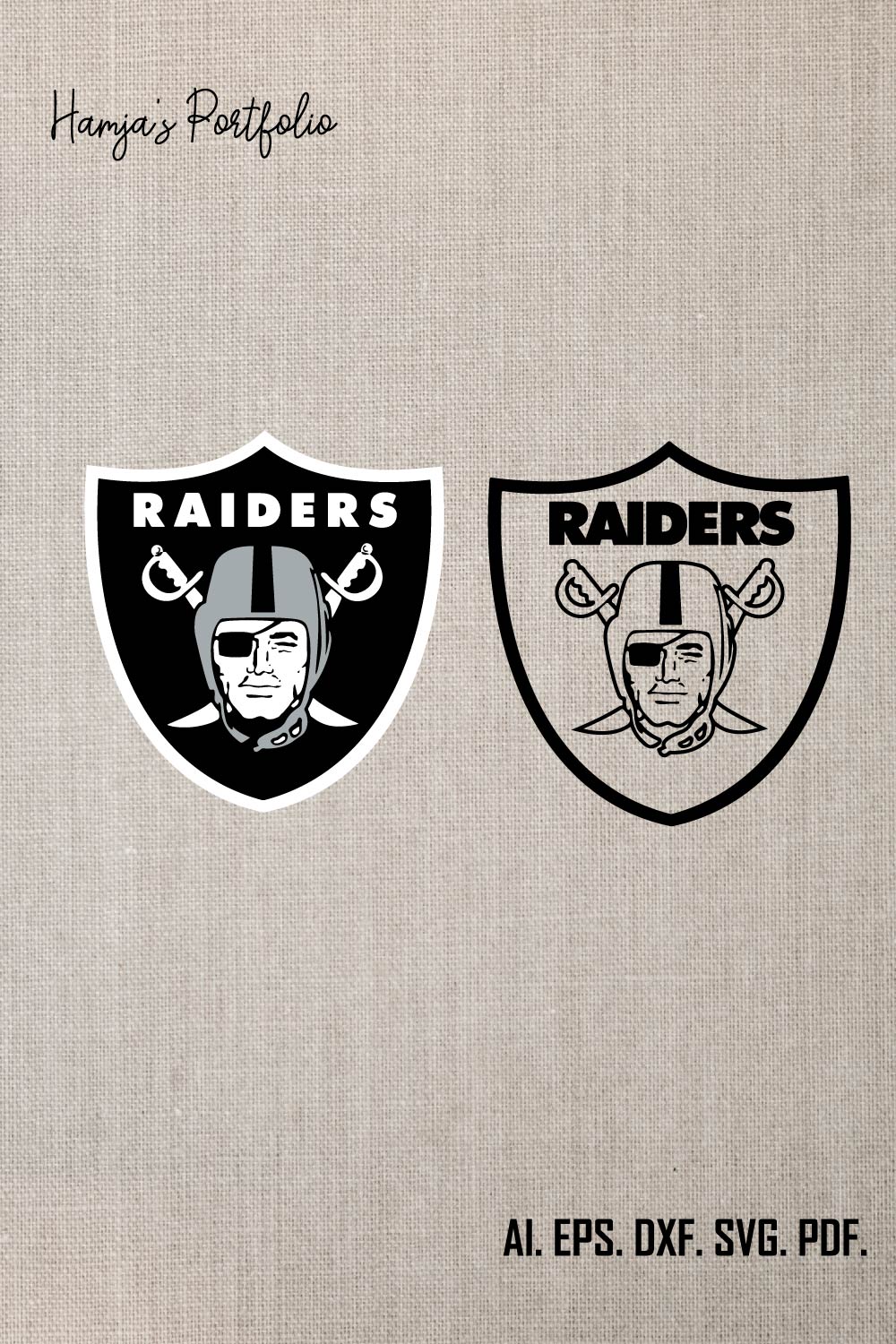 Las Vegas Raiderrs Football SVG Logo Vector Design - Oakland Raiders SVG - Sport Vector Logo Set pinterest preview image.