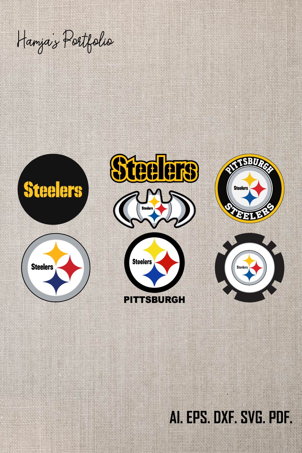 Pittsburgh Steelers Logo SVG Design pinterest preview image.