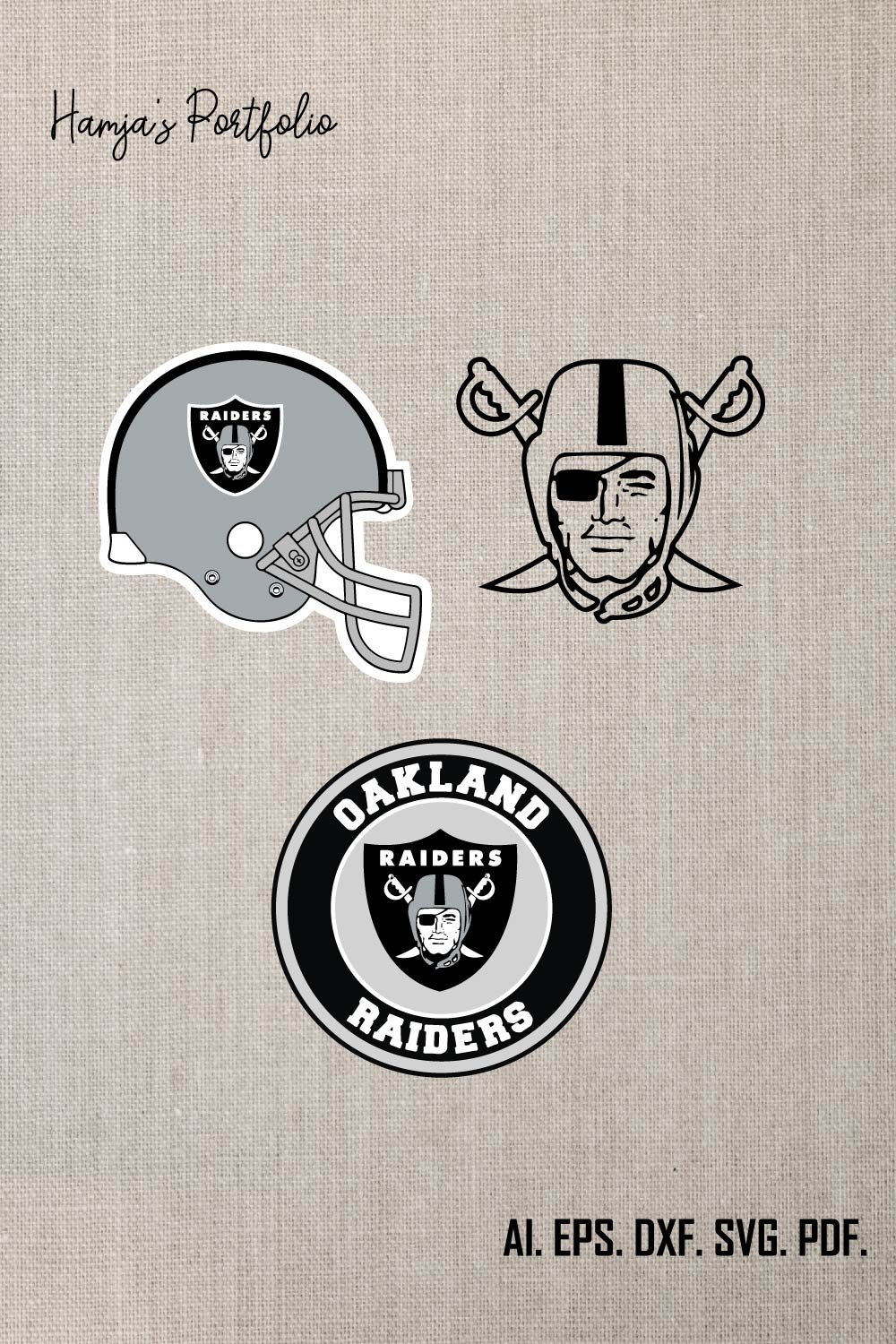 Las Vegas Raiderrs Football SVG Logo Vector Design - Oakland Raiders SVG - Sport Vector Logo Set pinterest preview image.