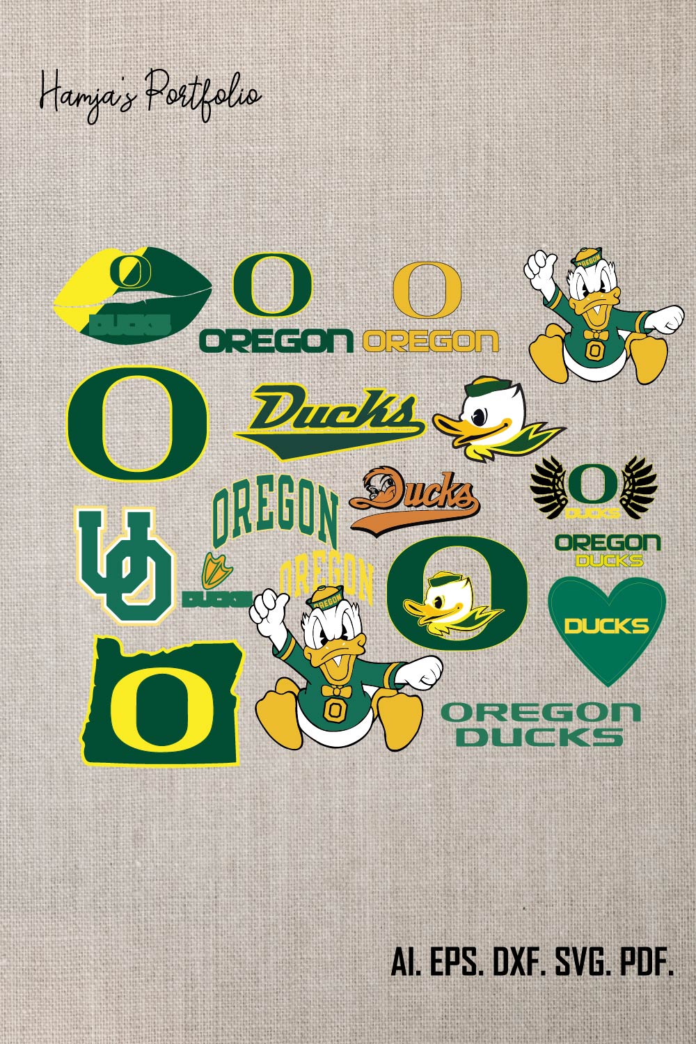 Oregon Ducks Logo SVG Football Team Design pinterest preview image.