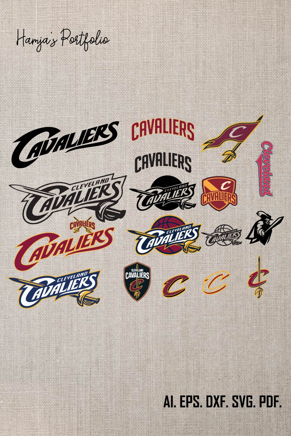 Cleveland Cavaliers Basketball Logo Svg Vector Design pinterest preview image.