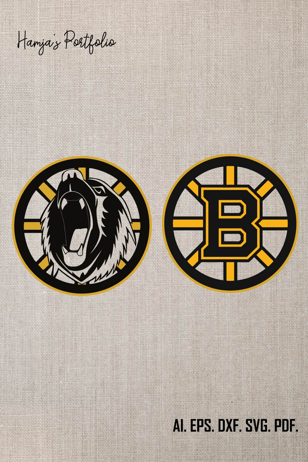 Boston Bruins logo Vector Svg Design pinterest preview image.