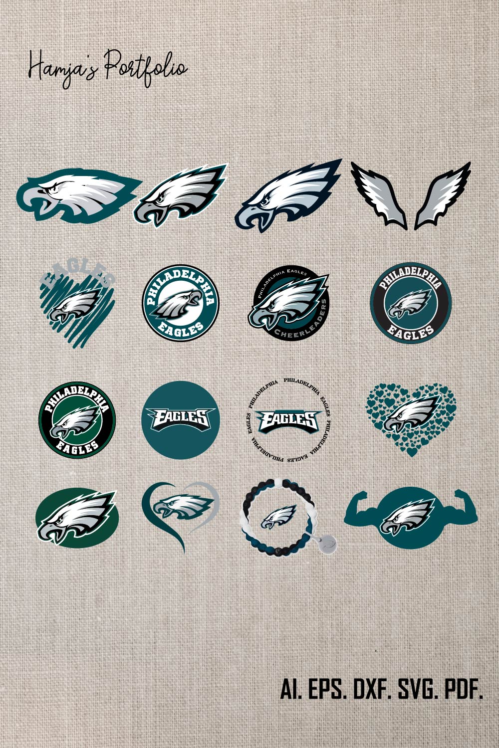 Philadelphia Eagles Logo SVG Vector Design pinterest preview image.