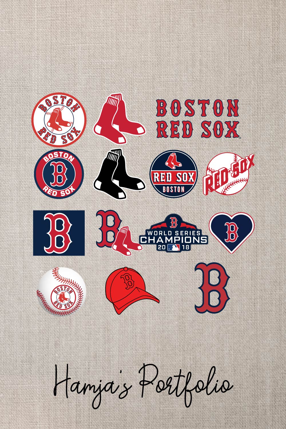 Boston Red Sox SVG Vector Design pinterest preview image.