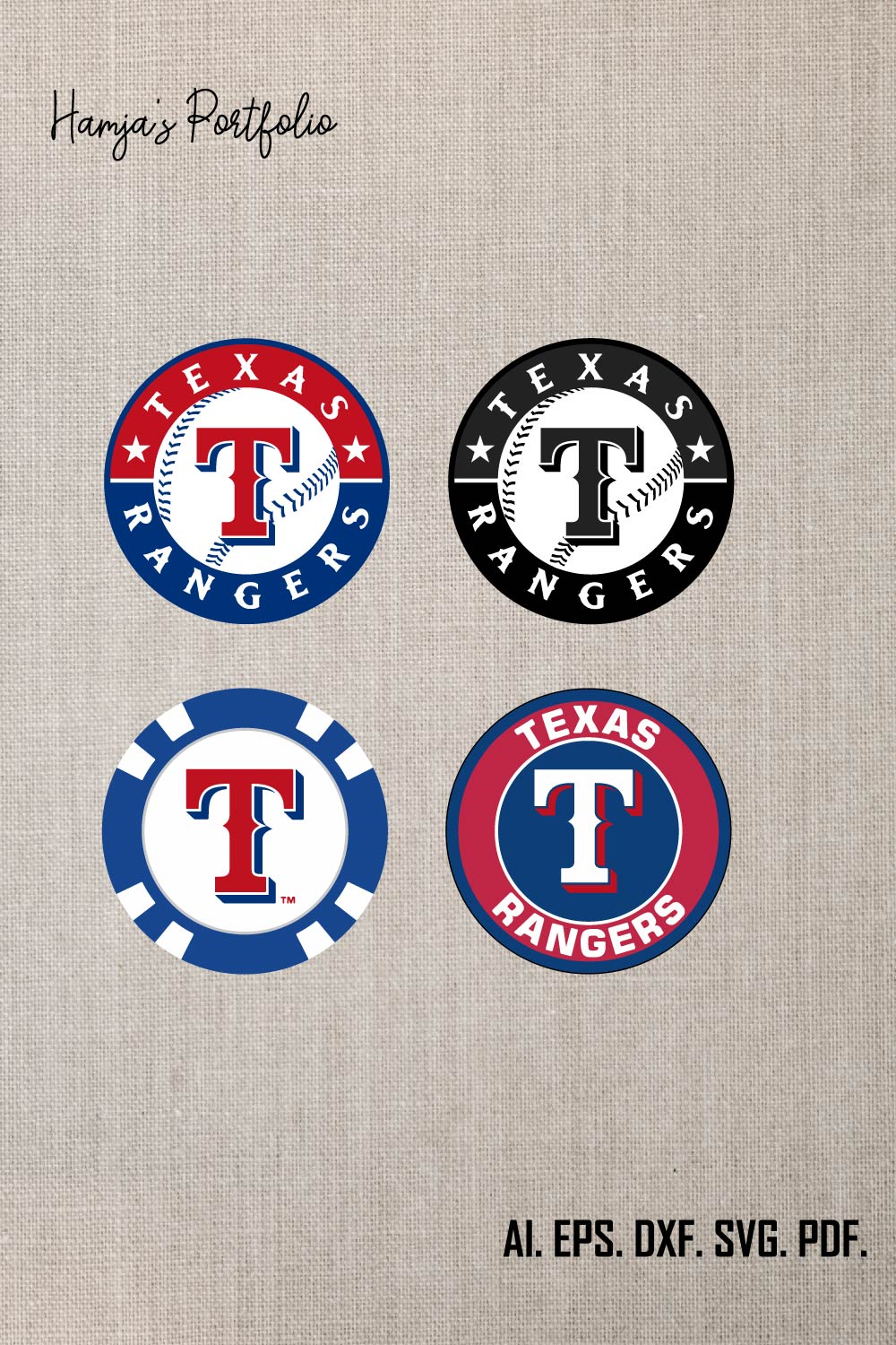 Texas Rangers Logo SVG Design pinterest preview image.