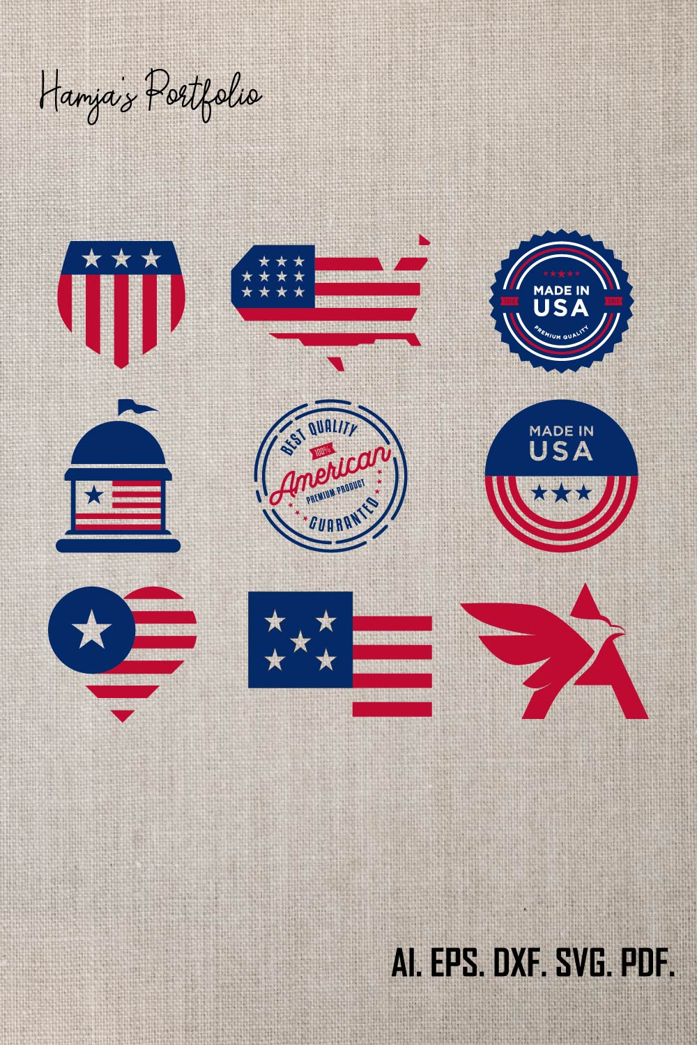 Made In USA Clipart, Made In USA Svg, Made In USA Lable, Made In USA Banner, USA Stickers Decals pinterest preview image.
