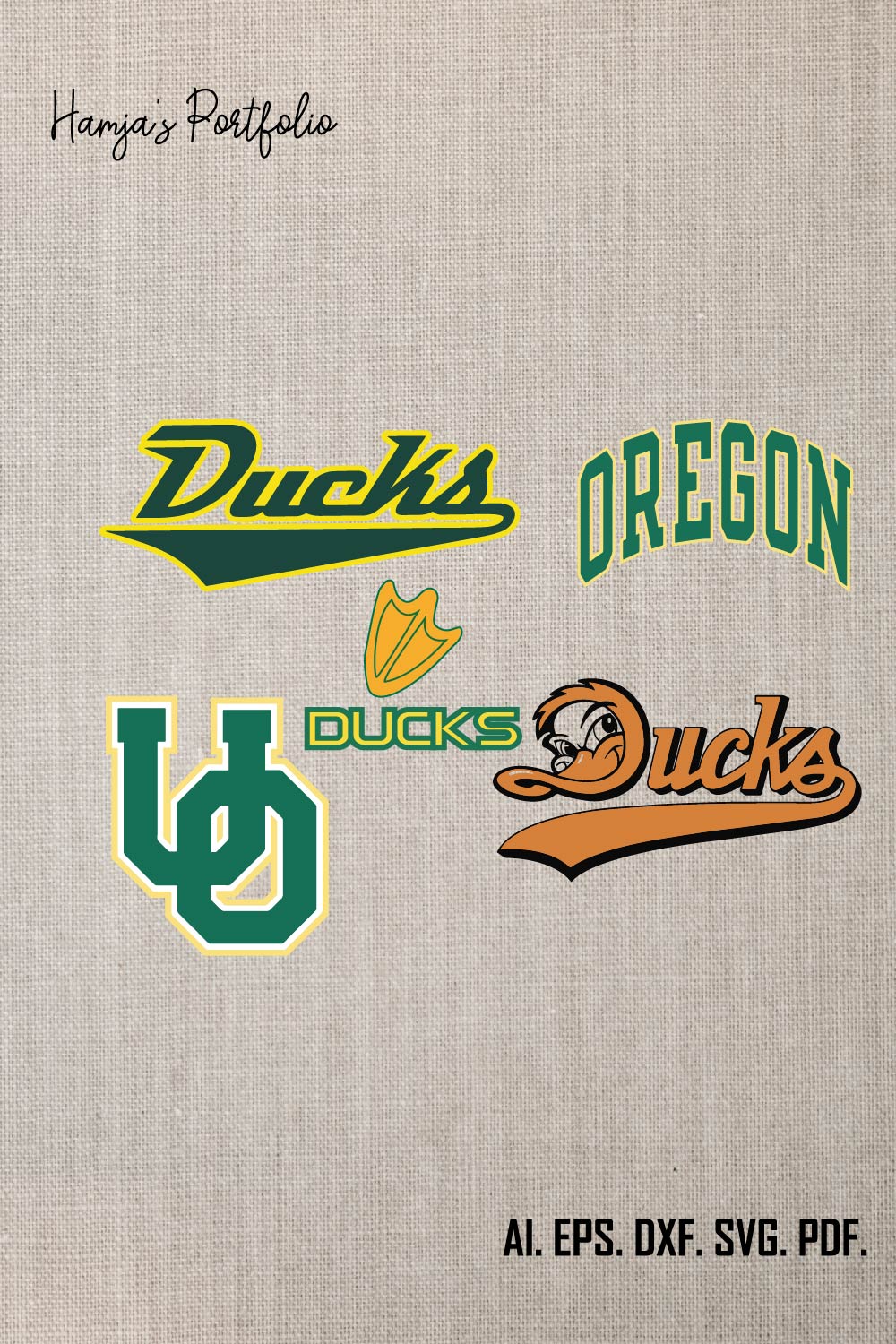 Oregon Ducks Logo SVG Football Team Design pinterest preview image.