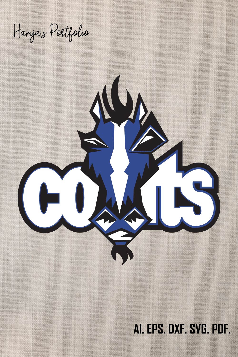 Indianapolis Colts SVG Vector Design pinterest preview image.