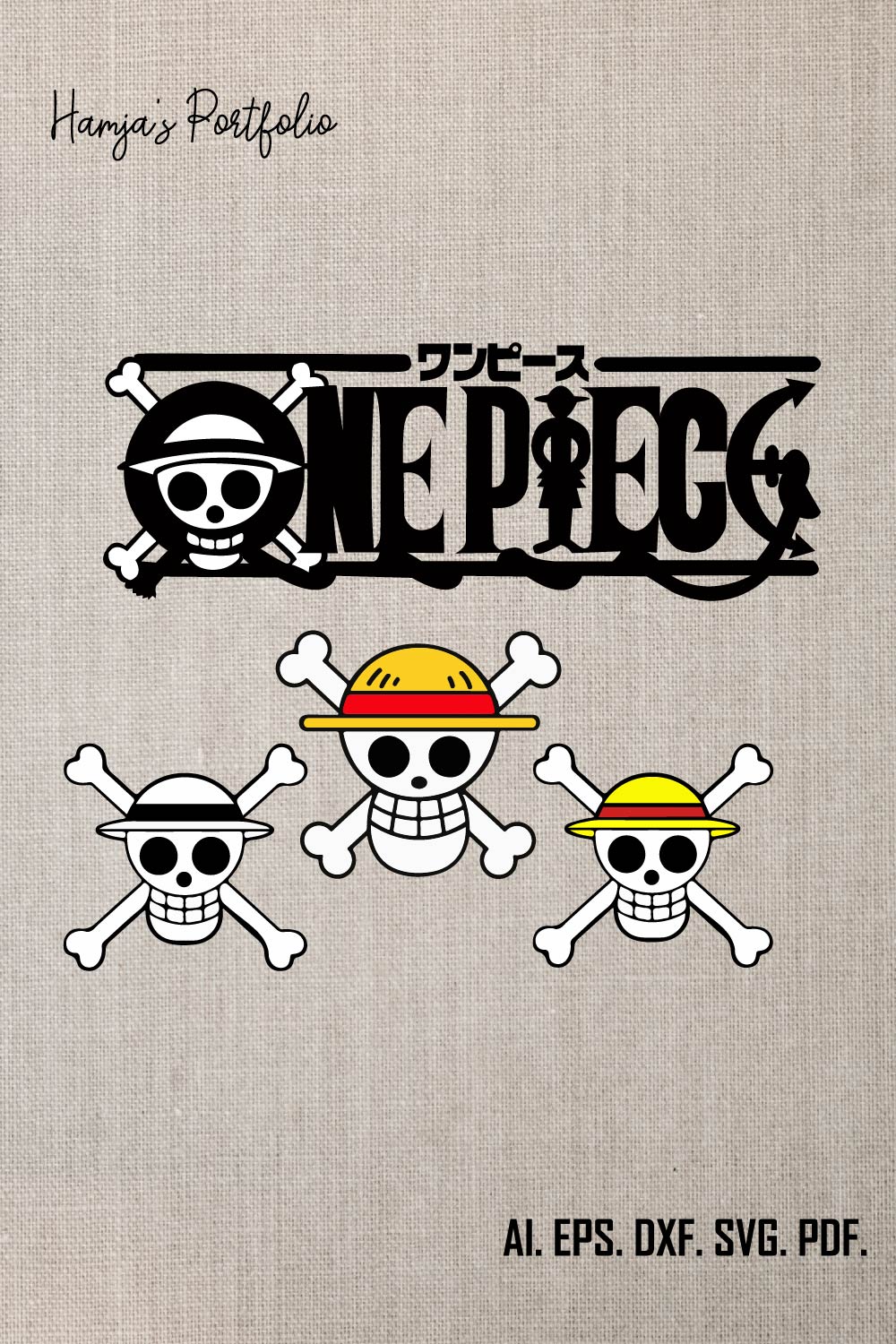One Piece Logo Svg Vector Design pinterest preview image.