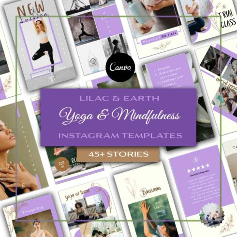 Yoga Instagram Story Canva Templates cover image.