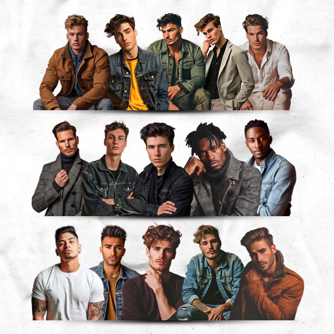 Men Model PNG Pack in just 12$ / HD / Transparent | Best to use in your Social Media Content Design preview image.