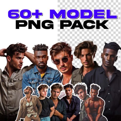 Men Model PNG Pack in just 12$ / HD / Transparent | Best to use in your Social Media Content Design cover image.