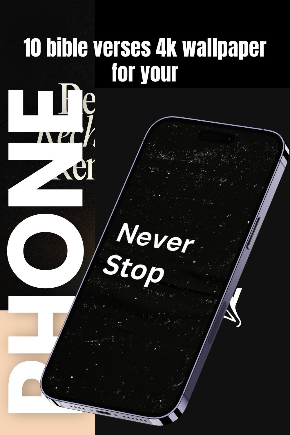 black asthetic phone wallpaper 4k, wallpaper bundle 10 sets, motivational background pinterest preview image.