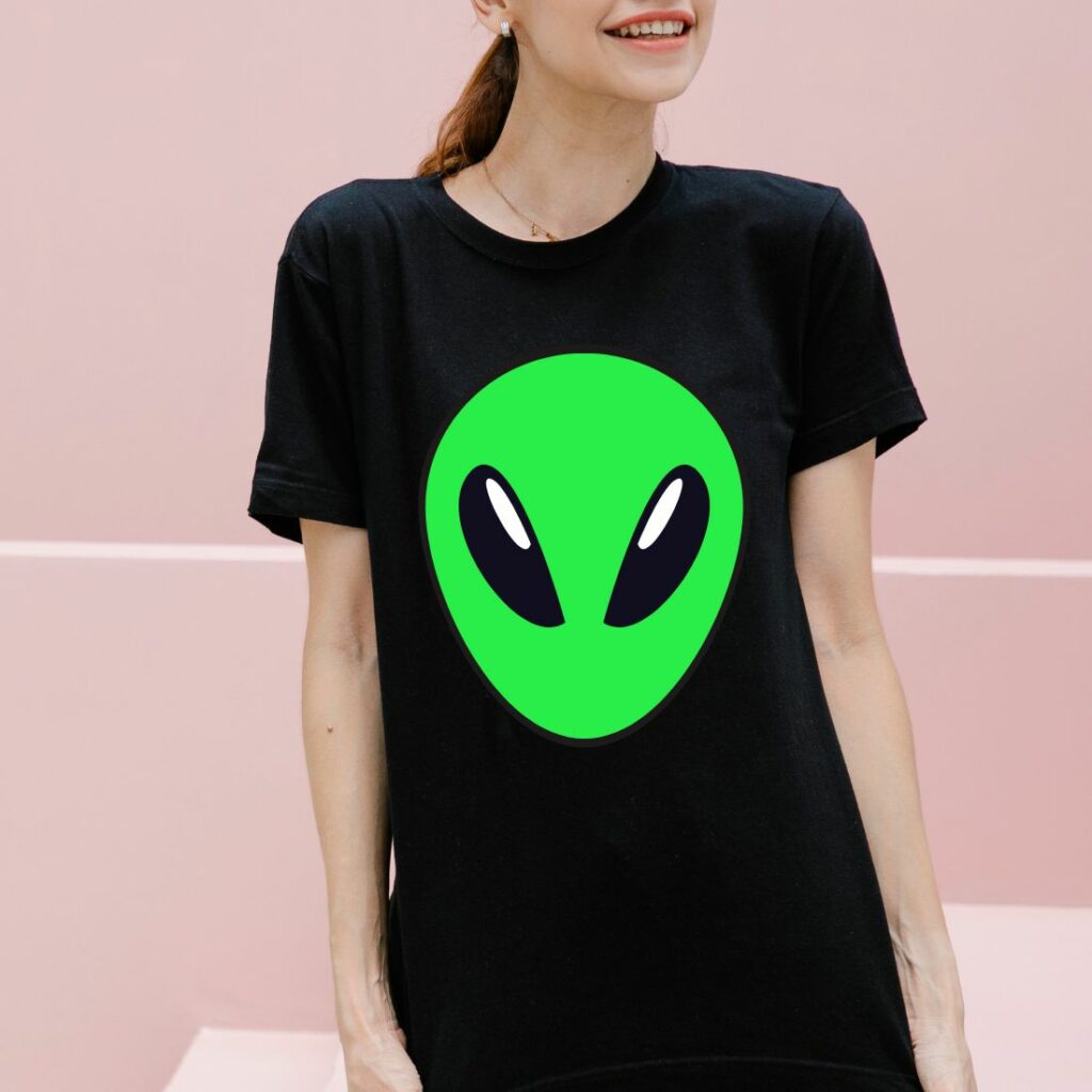 Alien Face design t-shirt - MasterBundles