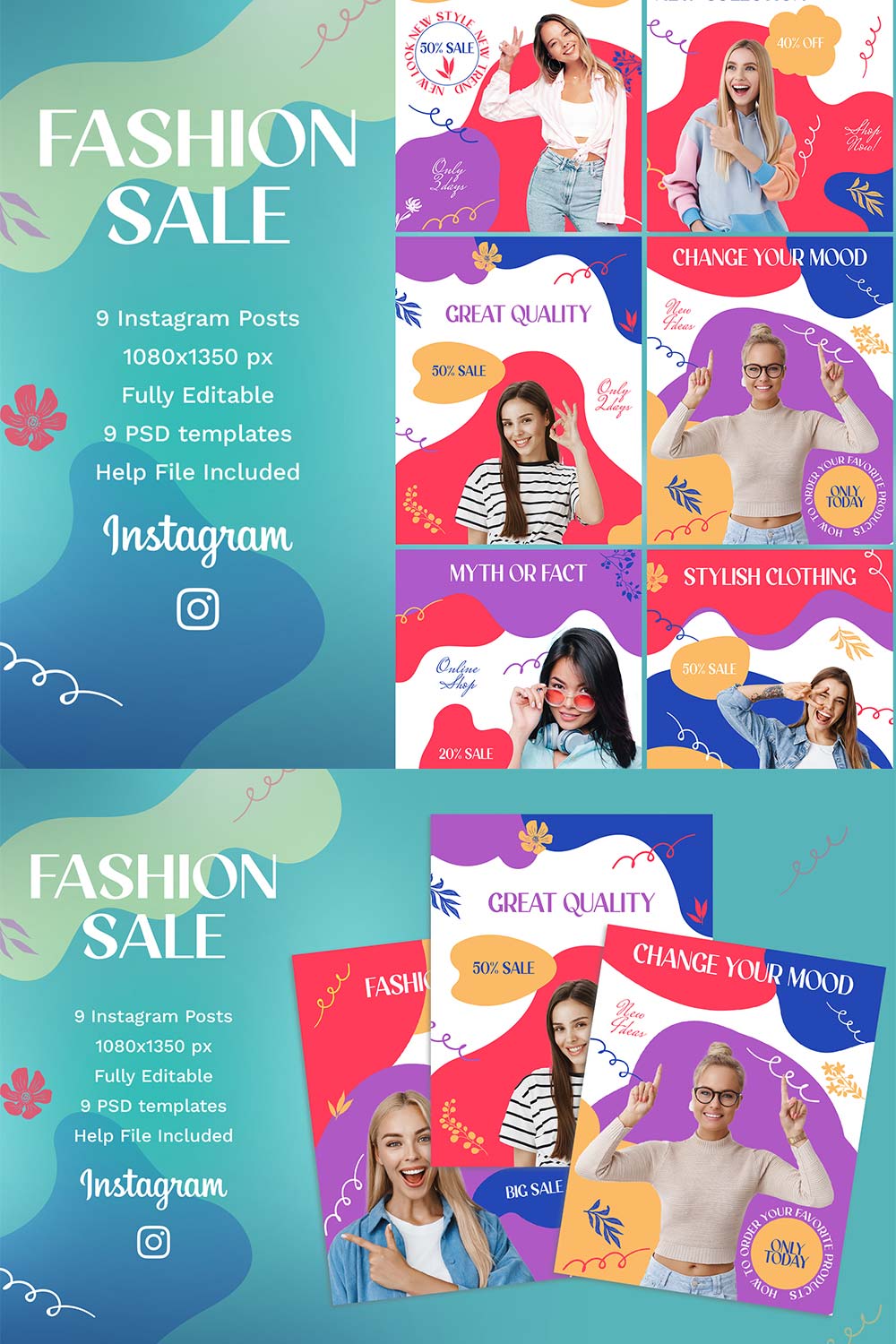 Fashion Sale Instagram pinterest preview image.