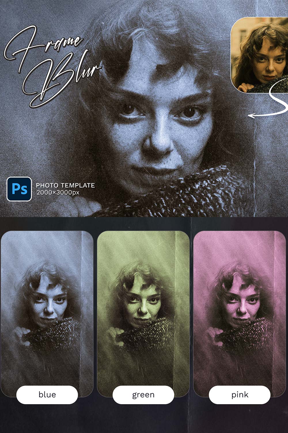 Frame Blur Photo Template pinterest preview image.
