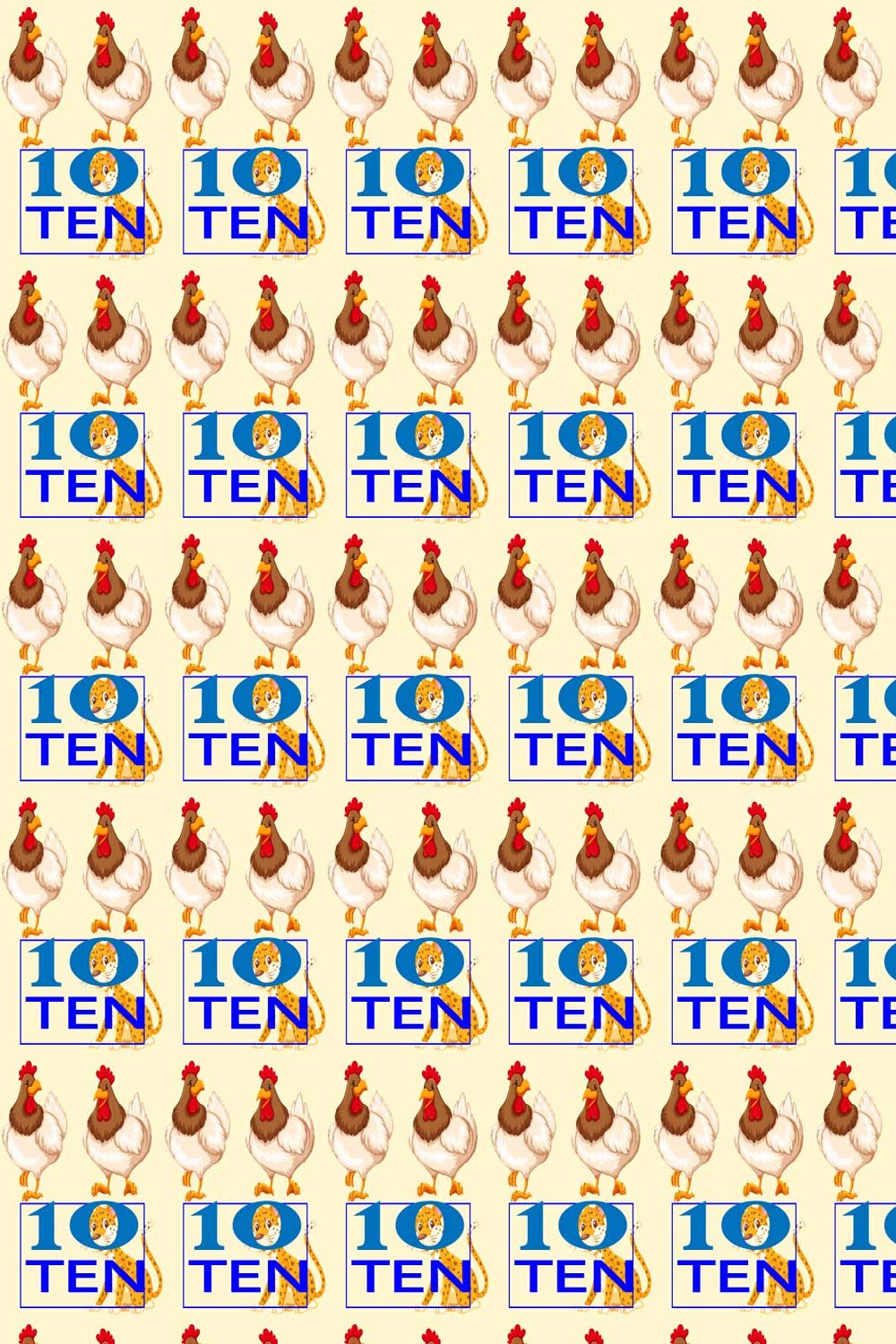 Pattern Design with Number Ten pinterest preview image.