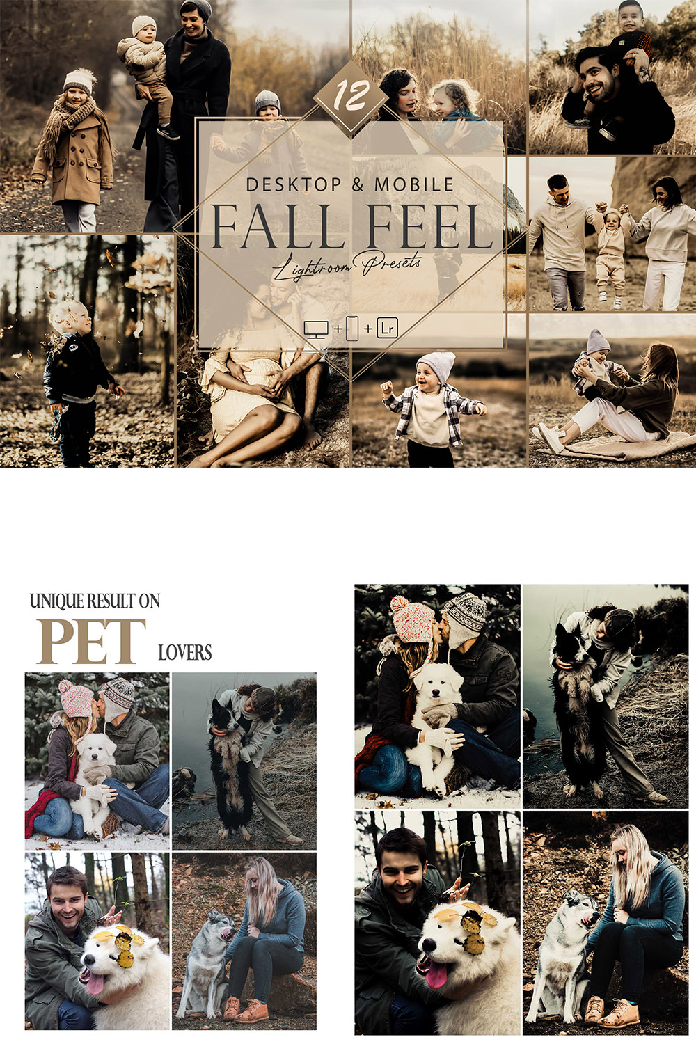 12 Fall Feel Lightroom Presets, Moody Autumn Preset, Orange Desktop LR Filter DNG Portrait Lifestyle Top Theme Blogger Instagram pinterest preview image.