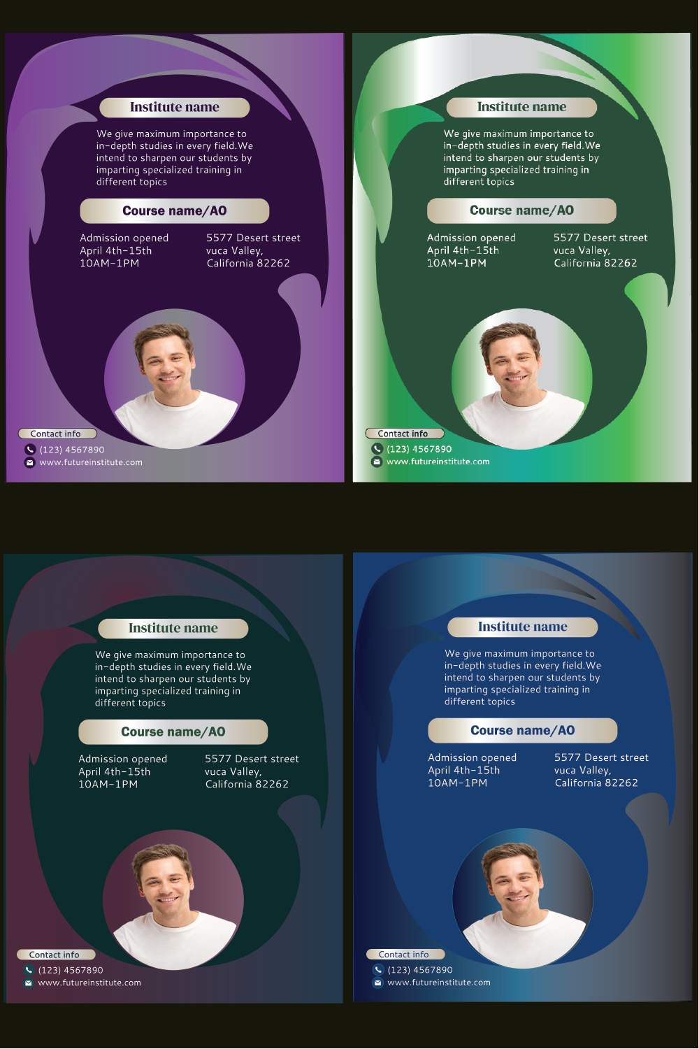 Educational Flyer design /Unique Flyer Template/ Educational Flyer template with 4 color variations pinterest preview image.