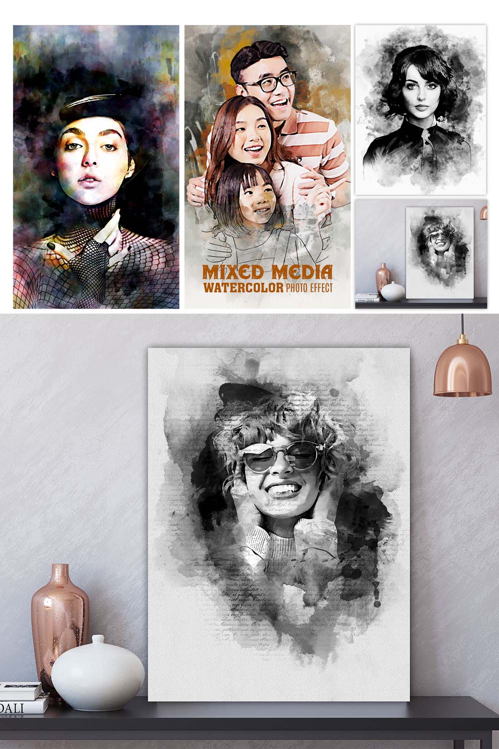 Portrait Painting Watercolor Photo pinterest preview image.