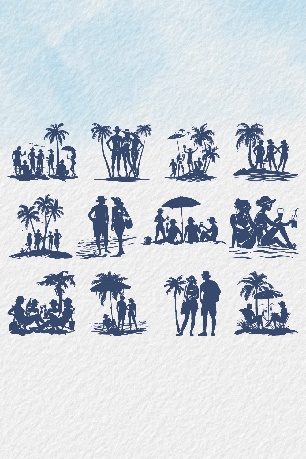 happy young people, enjoying summer vacation silhouette Summer, vacation, silhouette pinterest preview image.