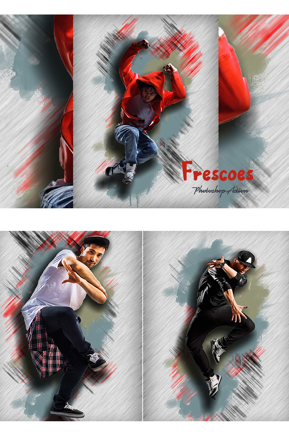 Frescoes Photoshop Action pinterest preview image.