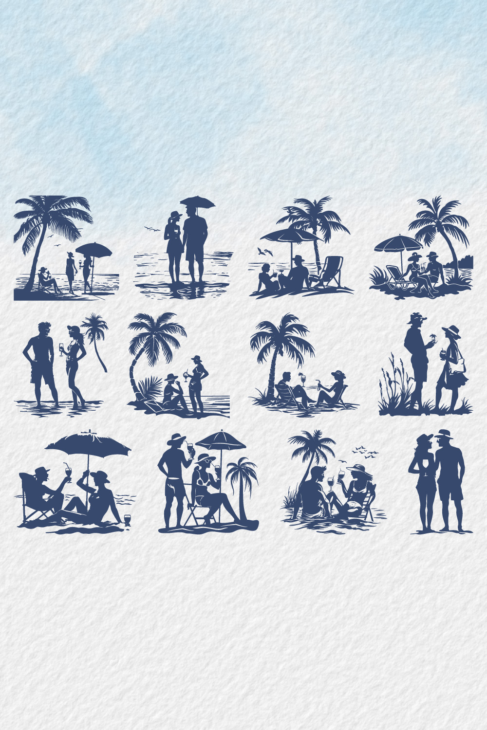 happy young people, enjoying summer vacation silhouette Summer, vacation, silhouette pinterest preview image.