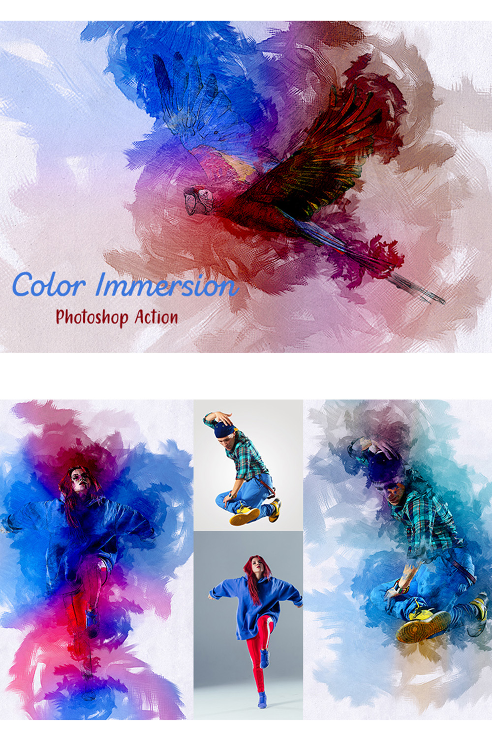 Color Immersion Photoshop Action pinterest preview image.