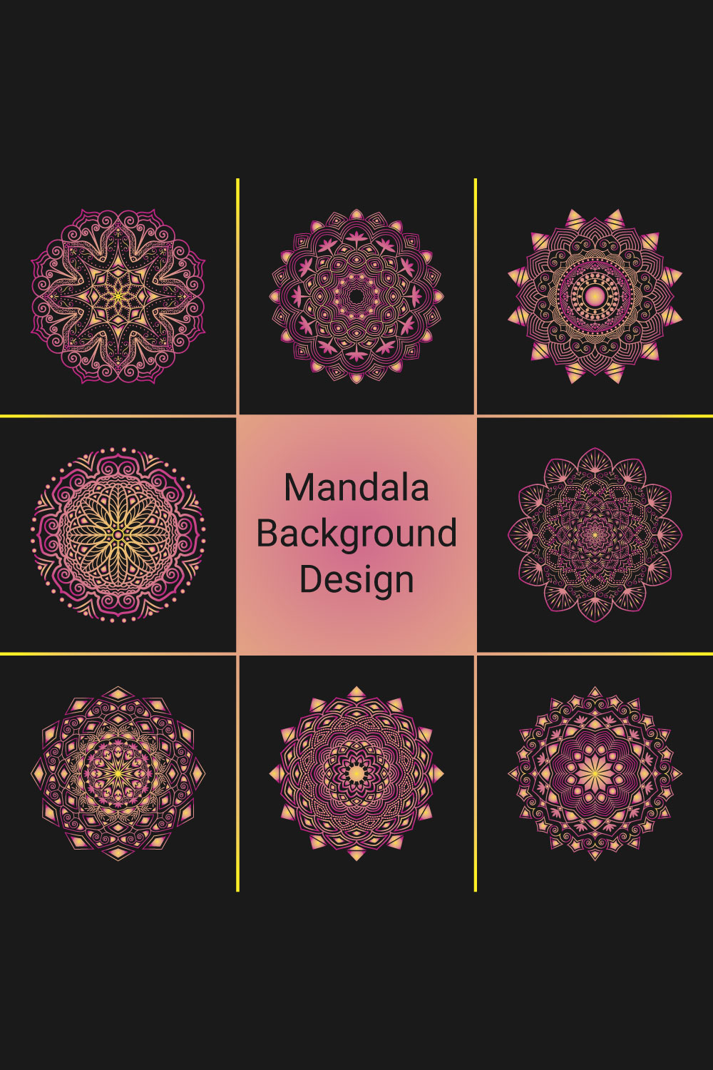 Mandala background design pinterest preview image.